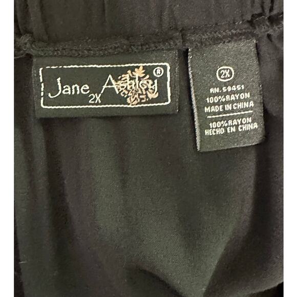 Jane Ashley black white embroidered pull on midi skirt size 2X - Picture 3 of 14